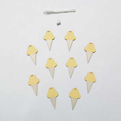 10 buc/lot INS înghețată pandantiv din lemn bricolaj perdeaua suspendată pentru decorare pentru cameră pentru copii Banner din lemn, decorație pentru agățat pe perete pentru petrecerea de aniversare