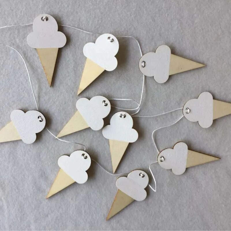 10 buc/lot INS înghețată pandantiv din lemn bricolaj perdeaua suspendată pentru decorare pentru cameră pentru copii Banner din lemn, decorație pentru agățat pe perete pentru petrecerea de aniversare