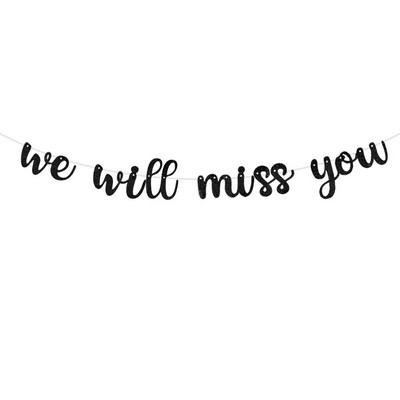 Rózsaarany Hiányozni fogsz Léggömb Banner Búcsúparti Kellékek Elutazás Party Nyugdíjas Party Irodai Munkaparti Dekoráció