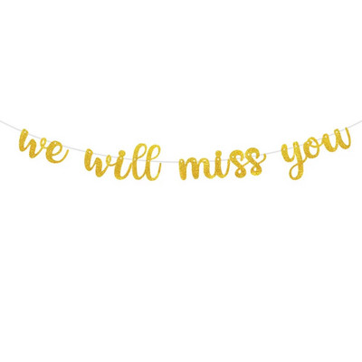 Rózsaarany Hiányozni fogsz Léggömb Banner Búcsúparti Kellékek Elutazás Party Nyugdíjas Party Irodai Munkaparti Dekoráció