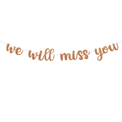 Rózsaarany Hiányozni fogsz Léggömb Banner Búcsúparti Kellékek Elutazás Party Nyugdíjas Party Irodai Munkaparti Dekoráció