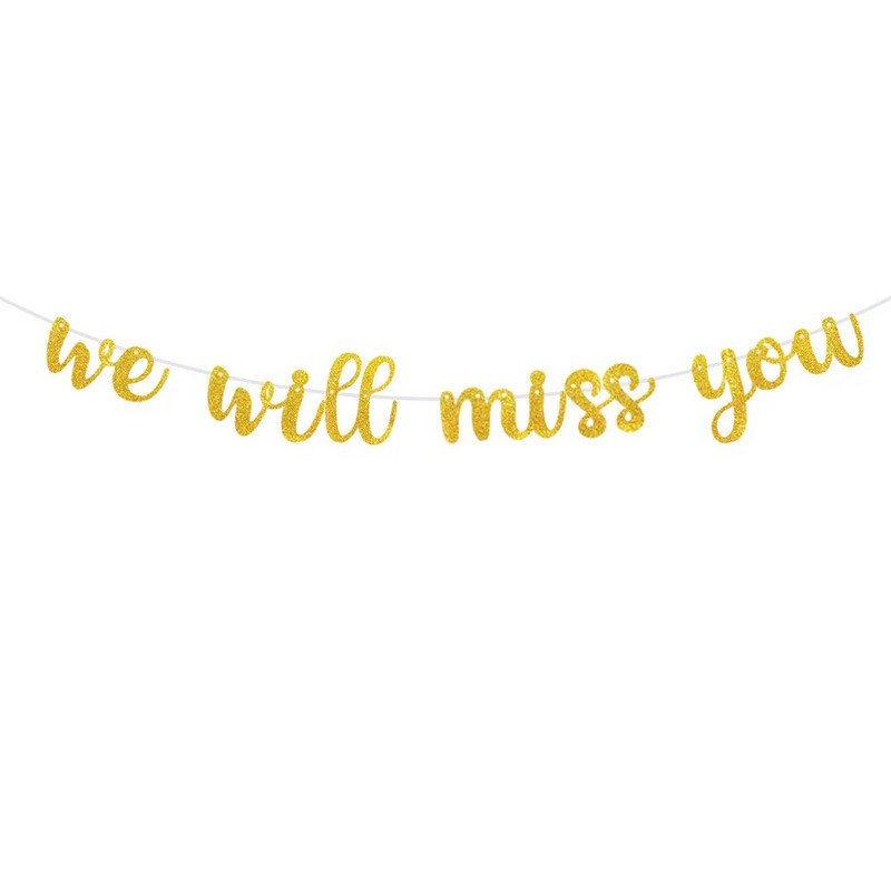 Rózsaarany Hiányozni fogsz Léggömb Banner Búcsúparti Kellékek Elutazás Party Nyugdíjas Party Irodai Munkaparti Dekoráció