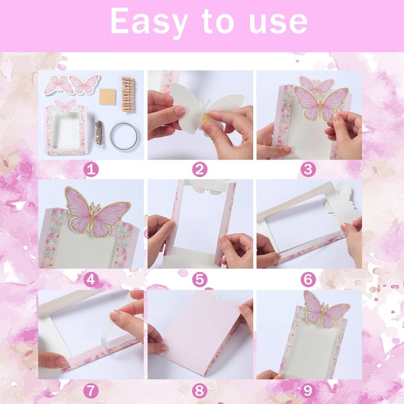 1. Butterfly születésnapi fotószalag füzér 12 hónapos képkeret szalaghirdetés 1. kislány 1 egy éves születésnapi kellékek