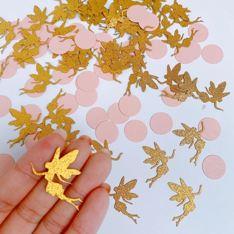 100db Elf Tinkerbell Konfetti Repülő Elf Tündér Tinkerbell dekorációk Konfetti Baby Shower 1. Party Girls Birthday Party Suppl