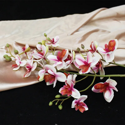 1 szár 21 fej valódi érintés latex mesterséges lepke orchidea művirágok esküvői otthoni fesztivál dekorációja pillangó orchidea