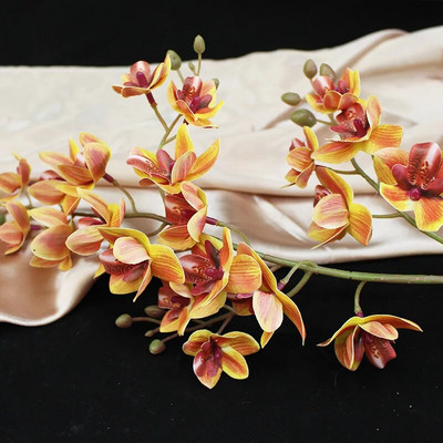 1 szár 21 fej valódi érintés latex mesterséges lepke orchidea művirágok esküvői otthoni fesztivál dekorációja pillangó orchidea