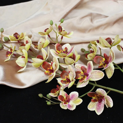 1 szár 21 fej valódi érintés latex mesterséges lepke orchidea művirágok esküvői otthoni fesztivál dekorációja pillangó orchidea