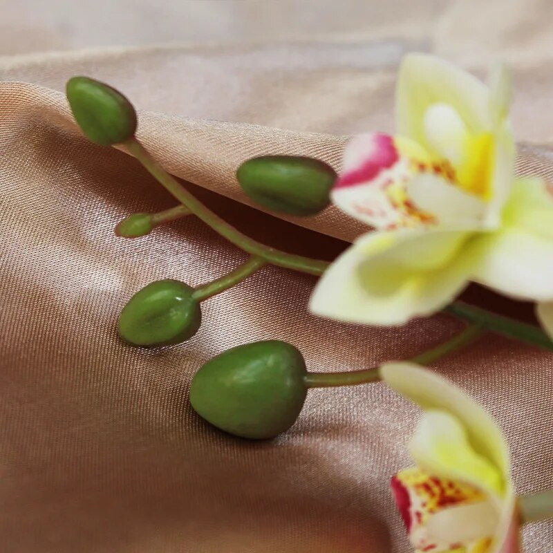 1 szár 21 fej valódi érintés latex mesterséges lepke orchidea művirágok esküvői otthoni fesztivál dekorációja pillangó orchidea