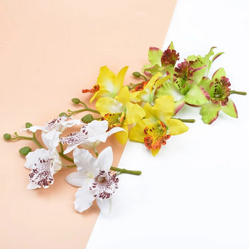 4 глави/пакет Тайландска орхидея Сватбени декоративни цветя Венци Скрапбукинг Аксесоари за декорация на дома Изкуствени цветя Евтини