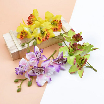 4 κεφάλια/δέσμη Ταϊλανδέζικη ορχιδέα Γάμου Διακοσμητικά λουλούδια Στέφανα Scrapbooking Αξεσουάρ διακόσμησης σπιτιού Τεχνητά λουλούδια φθηνά