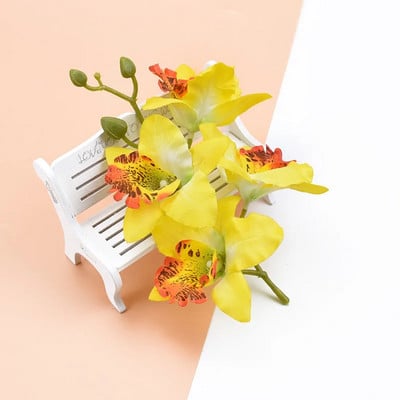 4 capete/pachet Thai Orhidee Nunta Flori Decorative Coronițe Scrapbooking Accesorii pentru decorarea casei Flori artificiale Ieftine