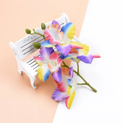 4 capete/pachet Thai Orhidee Nunta Flori Decorative Coronițe Scrapbooking Accesorii pentru decorarea casei Flori artificiale Ieftine