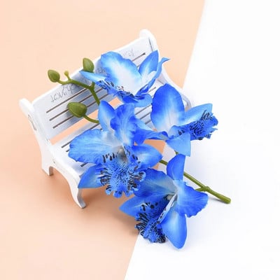 4 capete/pachet Thai Orhidee Nunta Flori Decorative Coronițe Scrapbooking Accesorii pentru decorarea casei Flori artificiale Ieftine