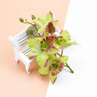 4 capete/pachet Thai Orhidee Nunta Flori Decorative Coronițe Scrapbooking Accesorii pentru decorarea casei Flori artificiale Ieftine