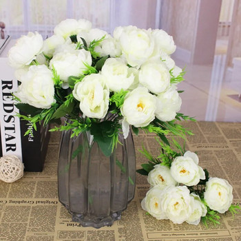 Τεχνητό λουλούδι ρετρό μεταξωτό μπουκέτο τριαντάφυλλο παιωνία ρετρό νυφική ανθοδέσμη ψεύτικο λουλούδι σπίτι DIY Χριστουγεννιάτικη διακόσμηση γάμου αξεσουάρ