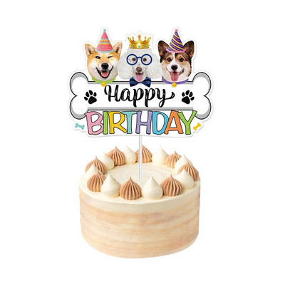 Kassikoera lemmikloomapeo lipp Garland Multifilm Palju õnne sünnipäevaks Kaunistus Armas koera ja kassi looma paberibänner isetegemise lemmikloomapeo tarvikute jaoks