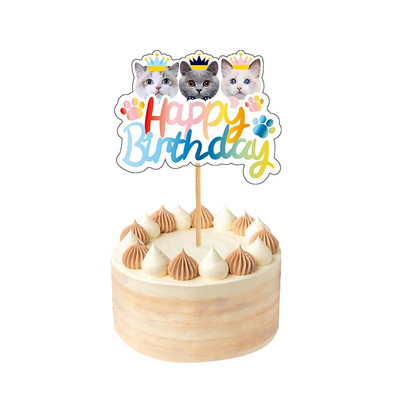 Kassikoera lemmikloomapeo lipp Garland Multifilm Palju õnne sünnipäevaks Kaunistus Armas koera ja kassi looma paberibänner isetegemise lemmikloomapeo tarvikute jaoks