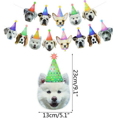 Kassikoera lemmikloomapeo lipp Garland Multifilm Palju õnne sünnipäevaks Kaunistus Armas koera ja kassi looma paberibänner isetegemise lemmikloomapeo tarvikute jaoks