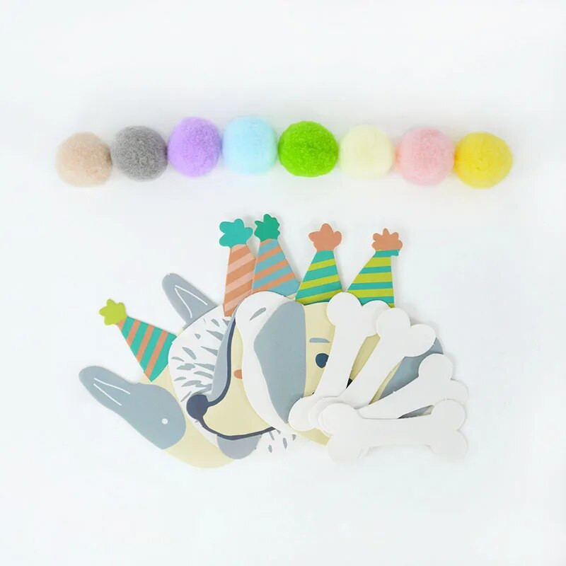 Kassikoera lemmikloomapeo lipp Garland Multifilm Palju õnne sünnipäevaks Kaunistus Armas koera ja kassi looma paberibänner isetegemise lemmikloomapeo tarvikute jaoks