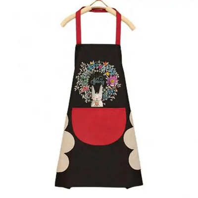 Mielas animacinis triušis virtuvės prijuostės šoninės šluostės rankos vandeniui atsparios Oksfordo audinio antkrūtinės Pinafore kišenė buitiniams valymo priedams