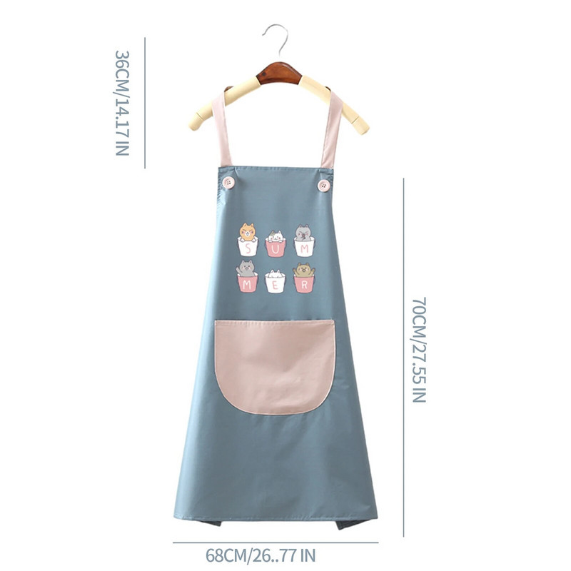 Köögipõlled naistele Meestele Reguleeritavad kokad Põll Taskutega toiduvalmistamis- ja küpsetuspõll Loomad Armsad Kassid Põll kööki