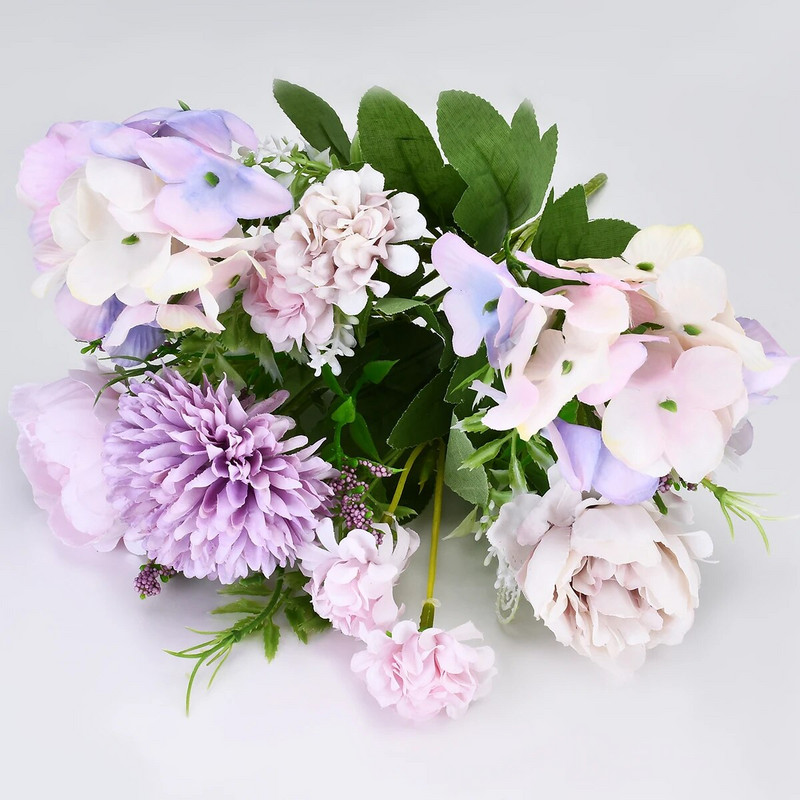 Divatos bazsarózsa mesterséges selyemvirág lakberendezési esküvői menyasszonyi csokor kiváló minőségű művirág nappali