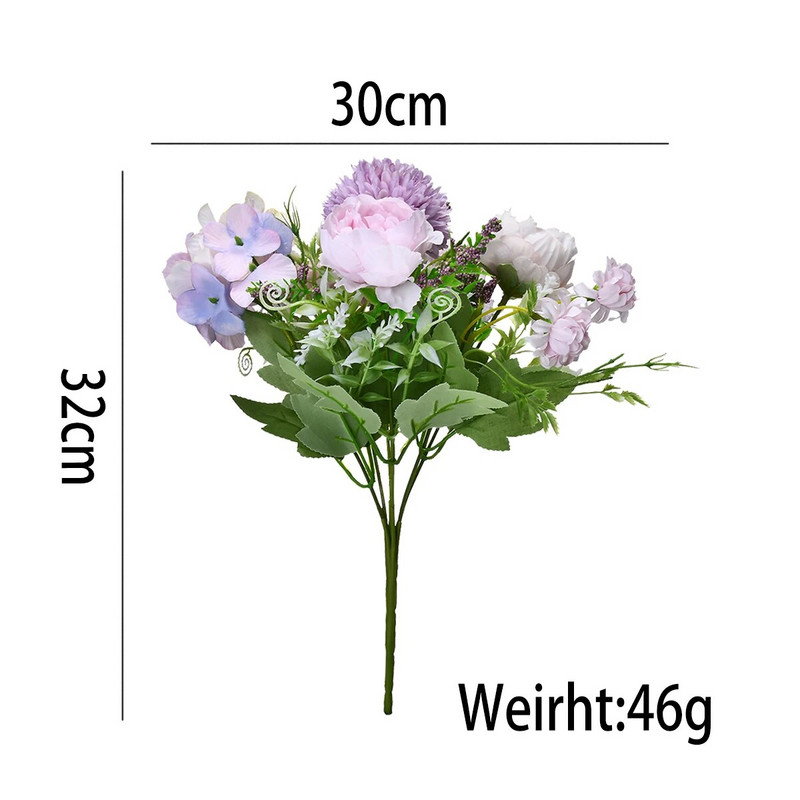 Divatos bazsarózsa mesterséges selyemvirág lakberendezési esküvői menyasszonyi csokor kiváló minőségű művirág nappali