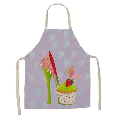 1-osaline kooki sõõrikumustriga prinditud köögipõll naiste varrukateta linane laste põll toiduvalmistamiseks kodus puhastamiseks plekikindel tööriist