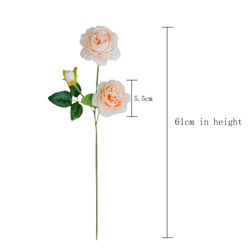 1db selyem mesterséges hamis nyugati rózsa virág bazsarózsa menyasszonyi csokor esküvői klasszikus európai stílusú, valósághű megjelenés