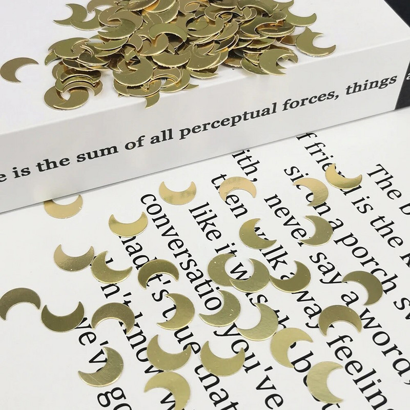 15 g csillogó holdarany papírdarabkák barkácsolás karácsonyi kellékek flitterek esküvői születésnapi buli étkezőasztal díszdobozban