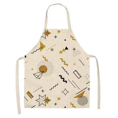1 vnt Kūrybingos geometrinės medvilninės lininės prijuostės Moteriai suaugusiems Vaikams Seilinukai namuose Maisto gaminimas Kepimas Kavinė Valymo prijuostės