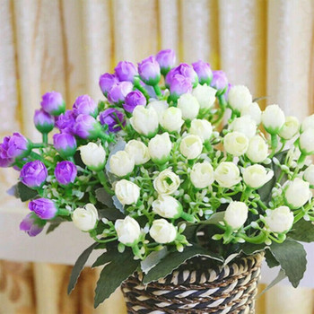 36 κεφάλια/μάτσο Τεχνητό λουλούδι Μπουκέτο τριαντάφυλλο Μεταξωτό ψεύτικα λουλούδια Στολισμός γάμου Fake Flowers Party Χειροποίητη διακόσμηση σπιτιού
