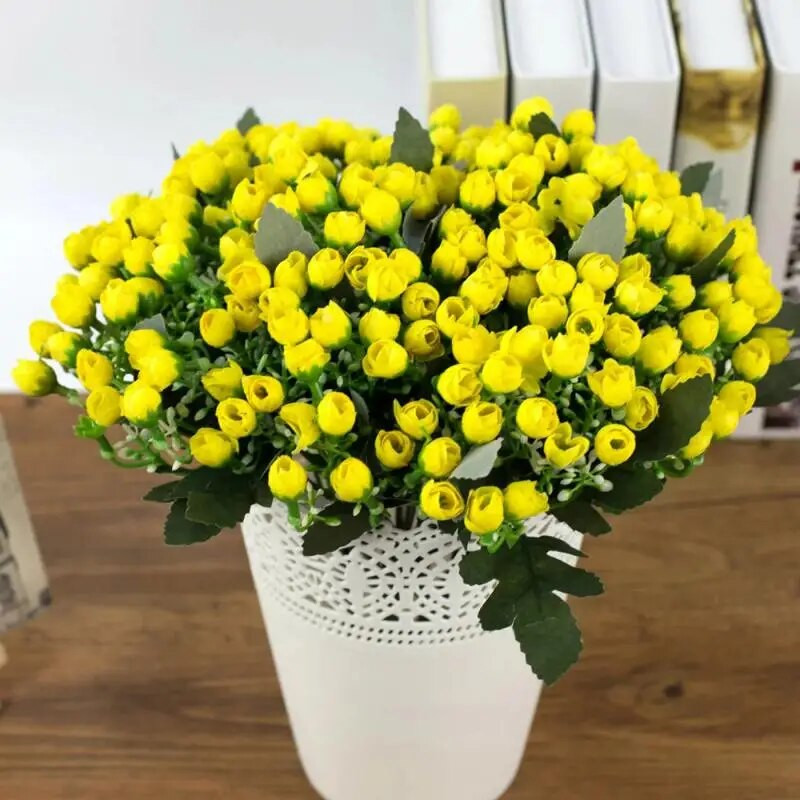 36 galvutės/krūva Dirbtinių gėlių rožių puokštė Šilkinė netikrų gėlių vestuvių dekoracija netikrų gėlių vakarėlis namų rankų darbo dekoras