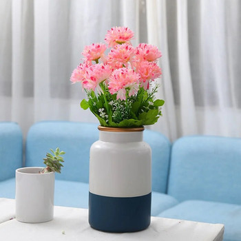 Nordic Simulation Ορτανσία Camellia Artificial Green Plant Bouquet Νυφική ανθοδέσμη DIY Home Wedding Table Center Διακόσμηση