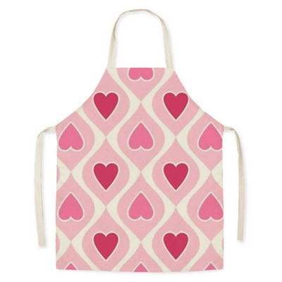 Rožinė meilė lininė virtuvės prijuostė suaugusiems tėvams ir vaikams namų valymo prijuostė Lauko sodo valymo priemonė Valentino dienos dovana