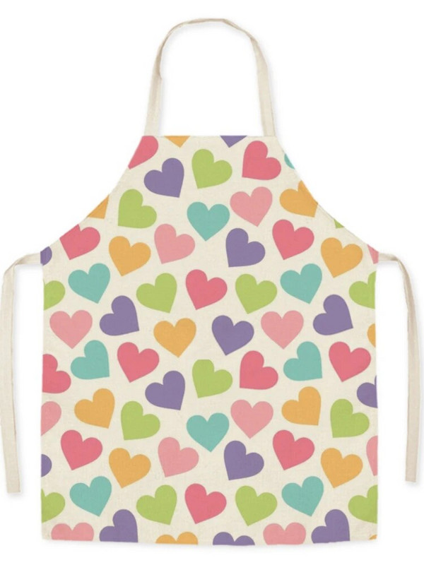 Rožinė meilė lininė virtuvės prijuostė suaugusiems tėvams ir vaikams namų valymo prijuostė Lauko sodo valymo priemonė Valentino dienos dovana