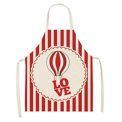 Nova kuhinjska pregača s printom u obliku srca Djeca Muškarci i žene Kuhari Kuhanje Geometrijska pregača Čišćenje pamučne i lanene pregače