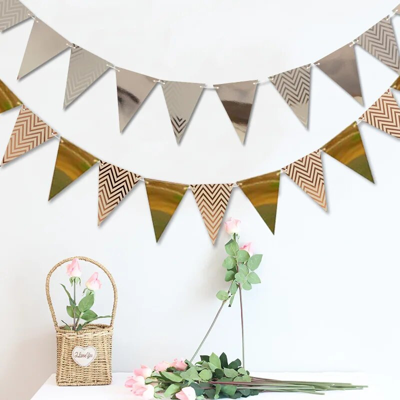 4M 12 lipuga Kuldvimplid Jõuluvannik DIY Särav paberist sünnipäevabänner Sündmuspidu Pulmad Sport Mesilaste kaunistus