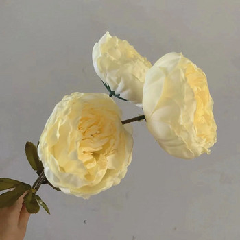 3 глави божур със сърцевина божур изкуствено цвете фалшива роза сватбена декорация за хол