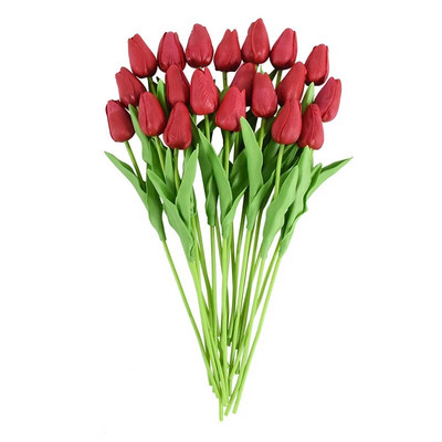 10 fej luxus mesterséges tulipánok virágok fehér valódi érintés csokor hab hamis virág Esküvő Otthon Nappali Karácsonyi dekoráció