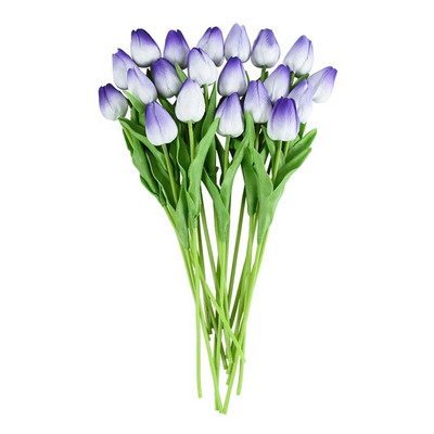 10 fej luxus mesterséges tulipánok virágok fehér valódi érintés csokor hab hamis virág Esküvő Otthon Nappali Karácsonyi dekoráció