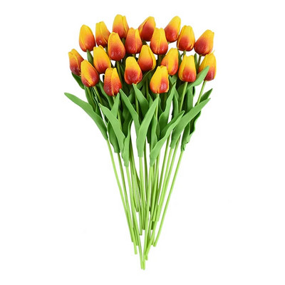 10 fej luxus mesterséges tulipánok virágok fehér valódi érintés csokor hab hamis virág Esküvő Otthon Nappali Karácsonyi dekoráció