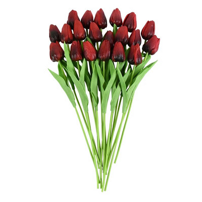 10 fej luxus mesterséges tulipánok virágok fehér valódi érintés csokor hab hamis virág Esküvő Otthon Nappali Karácsonyi dekoráció