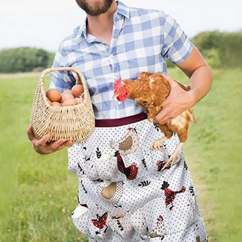 Устойчива престилка за събиране на яйца с няколко джоба за работа в птицеферма, патица