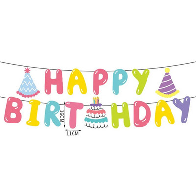 Több témájú Boldog születésnapot Banner Baby Shower Születésnapi Party-díszek Photo Booth Boldog születésnapot Sármányfüzér zászlók