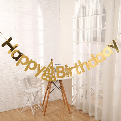 Több témájú Boldog születésnapot Banner Baby Shower Születésnapi Party-díszek Photo Booth Boldog születésnapot Sármányfüzér zászlók