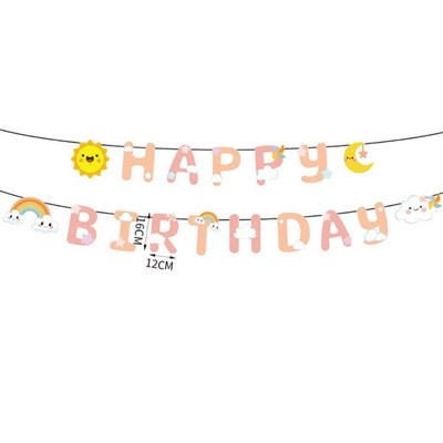 Több témájú Boldog születésnapot Banner Baby Shower Születésnapi Party-díszek Photo Booth Boldog születésnapot Sármányfüzér zászlók
