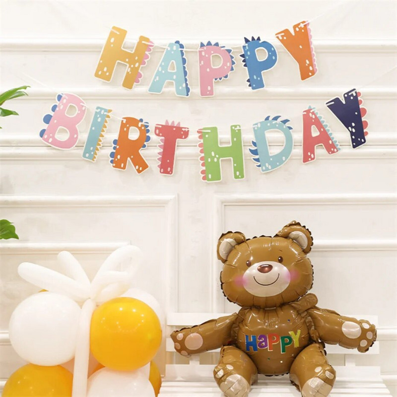 Több témájú Boldog születésnapot Banner Baby Shower Születésnapi Party-díszek Photo Booth Boldog születésnapot Sármányfüzér zászlók