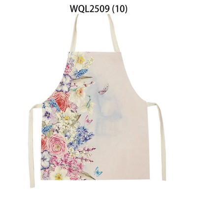 Virágmintás konyhai kötények nőknek Férfi vászon előke Háztartási tisztító kötény Otthoni Főzés Sütés Ujjatlan kötény Delantal