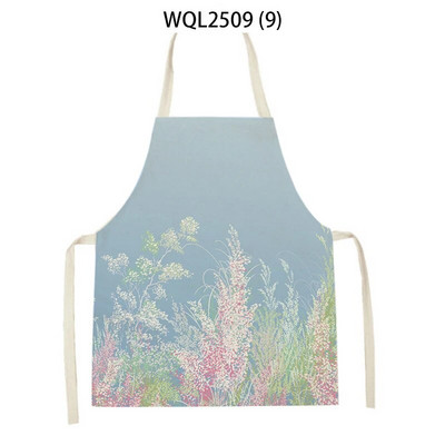 Virágmintás konyhai kötények nőknek Férfi vászon előke Háztartási tisztító kötény Otthoni Főzés Sütés Ujjatlan kötény Delantal